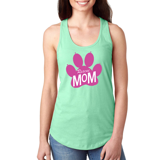 Free Shipping Women's Rescue Mom Cat Dog Animal Mother's Day Racer-back Tank-Top Birthday Gift Spring Aunt Nana Mother Grandma Tee