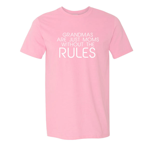 Free Shipping Men's Grandma's Are Moms Without Rules Mother's Day Crewneck Short Sleeve T-Shirt Birthday Gift Aunt Nana Mother Grandma Tee