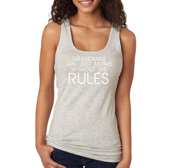 Free Shipping Women's Grandma's Are Moms Without Rules Mother's Day Racer-back Tank-Top Birthday Gift Spring Aunt Nana Mother Grandma Tee