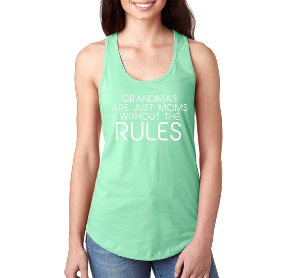 Free Shipping Women's Grandma's Are Moms Without Rules Mother's Day Racer-back Tank-Top Birthday Gift Spring Aunt Nana Mother Grandma Tee