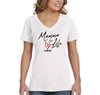 Free Shipping Women's Mamma Mama For Life XoXo Heart Mother's Day V-Neck Short Sleeve T-Shirt Birthday Gift Aunt Nana Mother Grandma Tee