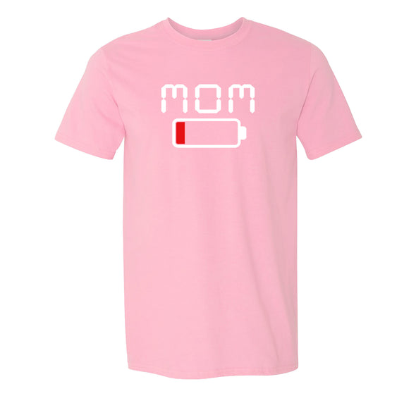 Free Shipping Men's Mom Battery Low Funny Mother's Day Crewneck Short Sleeve T-Shirt Birthday Gift Aunt Nana Mother Grandma Tee