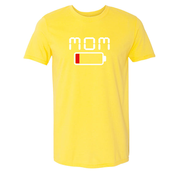 Free Shipping Men's Mom Battery Low Funny Mother's Day Crewneck Short Sleeve T-Shirt Birthday Gift Aunt Nana Mother Grandma Tee