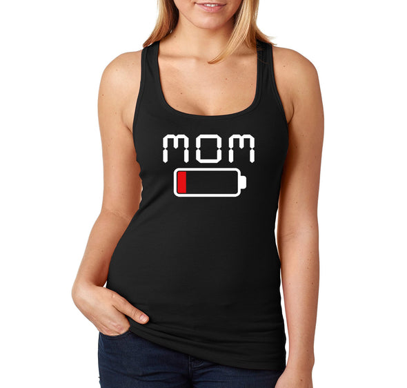 Free Shipping Women's Mom Battery Low Funny Mother's Day Racer-back Tank-Top Birthday Gift Spring Aunt Nana Mother Grandma Tee