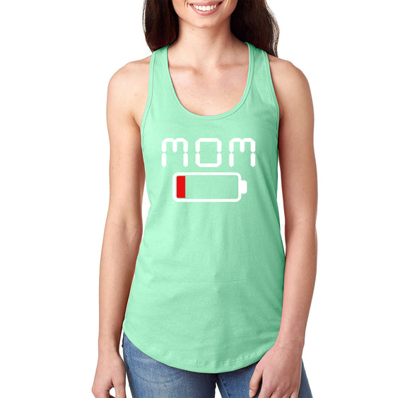 Free Shipping Women's Mom Battery Low Funny Mother's Day Racer-back Tank-Top Birthday Gift Spring Aunt Nana Mother Grandma Tee