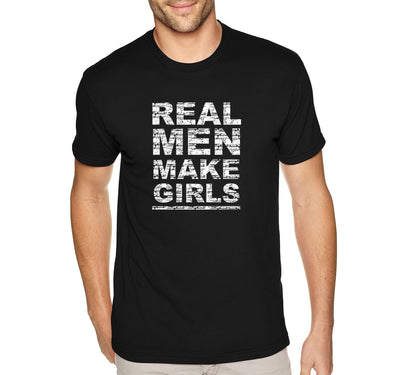Free Shipping Men's Real Men Make Girls Dad Life Father's Day Crewneck Short Sleeve T-Shirt Funny Birthday Gift Husband Grandpa Grandfather