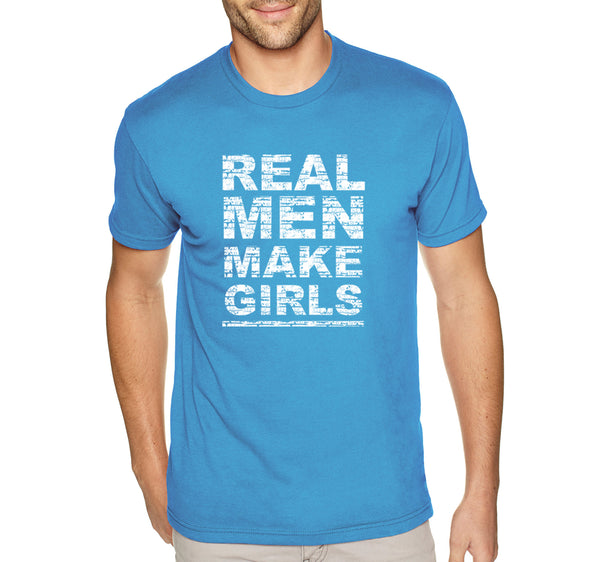 Free Shipping Men's Real Men Make Girls Dad Life Father's Day Crewneck Short Sleeve T-Shirt Funny Birthday Gift Husband Grandpa Grandfather