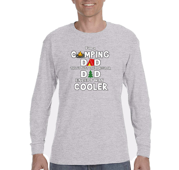 Free Shipping Men's I'm A Camping Dad Father's Day Long Sleeve T-Shirt Funny Birthday Gift Husband Grandpa Grandfather Tee