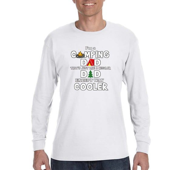 Free Shipping Men's I'm A Camping Dad Father's Day Long Sleeve T-Shirt Funny Birthday Gift Husband Grandpa Grandfather Tee