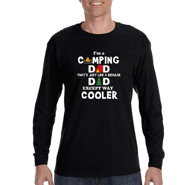 Free Shipping Men's I'm A Camping Dad Father's Day Long Sleeve T-Shirt Funny Birthday Gift Husband Grandpa Grandfather Tee