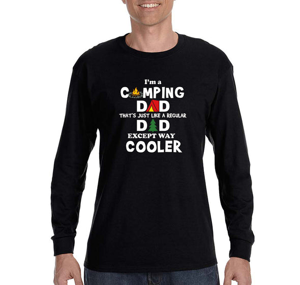 Free Shipping Men's I'm A Camping Dad Father's Day Long Sleeve T-Shirt Funny Birthday Gift Husband Grandpa Grandfather Tee