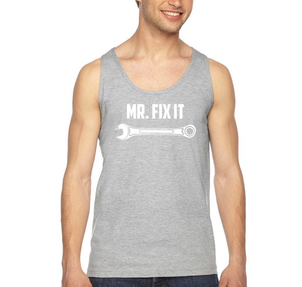 Free Shipping Men's Mr. Fix It Wrench Car Dad Father's Day Tank-Top Funny Birthday Gift Husband Grandpa Grandfather Tee