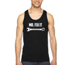 Free Shipping Men's Mr. Fix It Wrench Car Dad Father's Day Tank-Top Funny Birthday Gift Husband Grandpa Grandfather Tee
