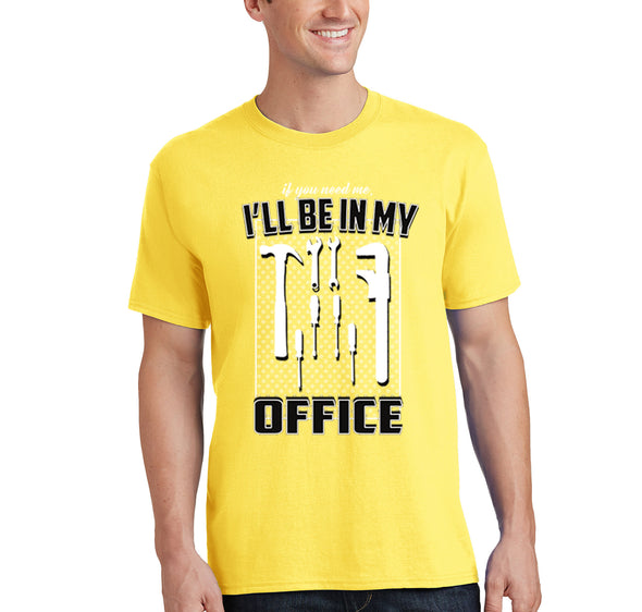 Free Shipping Men's I Will Be in My Office Mechanic Tools Dad Father's Day Crewneck Short Sleeve T-Shirt Funny Birthday Gift Husband Grandpa