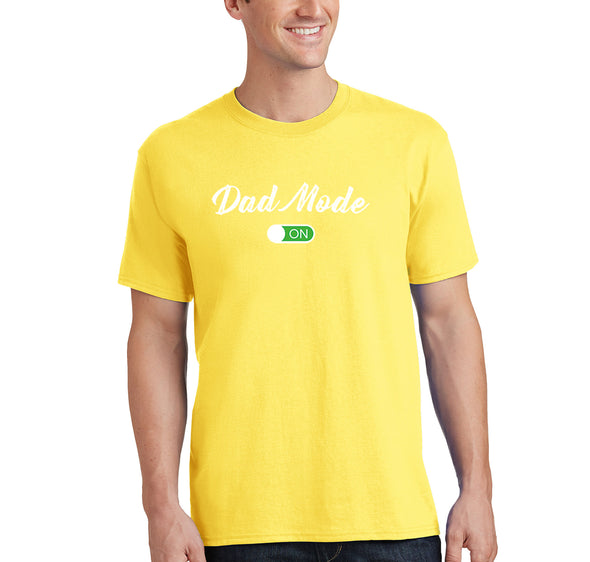 Free Shipping Men's Dad Mode On Father's Day Crewneck Short Sleeve T-Shirt Funny Birthday Gift Husband Grandpa Grandfather Tee