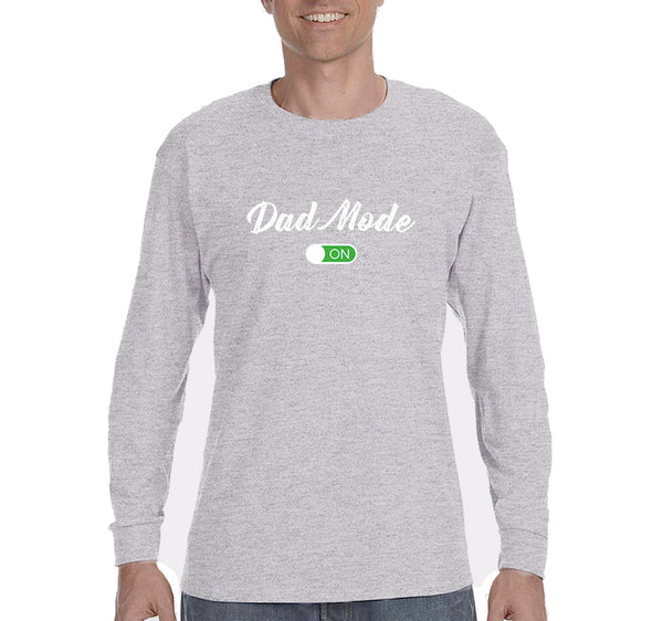 Free Shipping Men's Dad Mode On Father's Day Long Sleeve T-Shirt Funny Birthday Gift Husband Grandpa Grandfather Tee