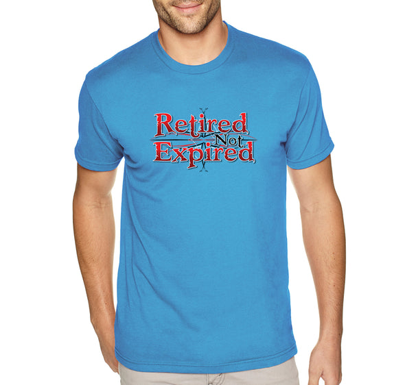 Free Shipping Men's Retired Not Expired Dad Father's Day Crewneck Short Sleeve T-Shirt Funny Birthday Gift Husband Grandpa Grandfather Tee