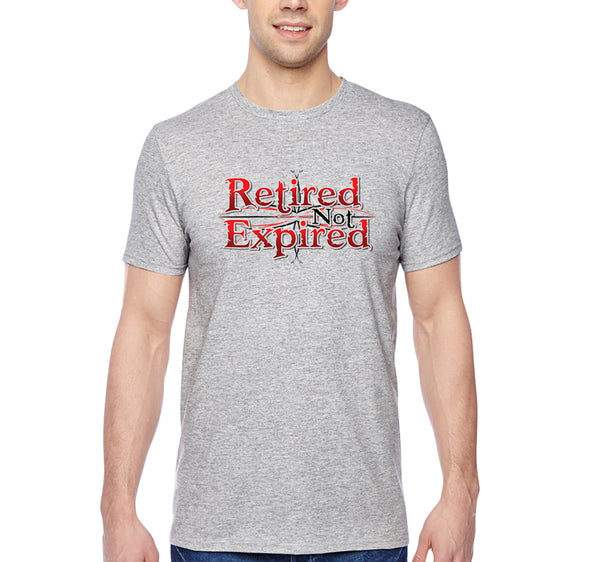 Free Shipping Men's Retired Not Expired Dad Father's Day Crewneck Short Sleeve T-Shirt Funny Birthday Gift Husband Grandpa Grandfather Tee