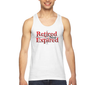 Free Shipping Men's Retired Not Expired Dad Father's Day Tank-Top Funny Birthday Gift Husband Grandpa Grandfather Tee