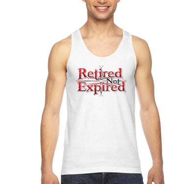 Free Shipping Men's Retired Not Expired Dad Father's Day Tank-Top Funny Birthday Gift Husband Grandpa Grandfather Tee