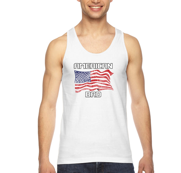 Free Shipping Men's American Dad Flag USA Father's Day Tank-Top Funny Birthday Gift Husband Grandpa Grandfather Tee