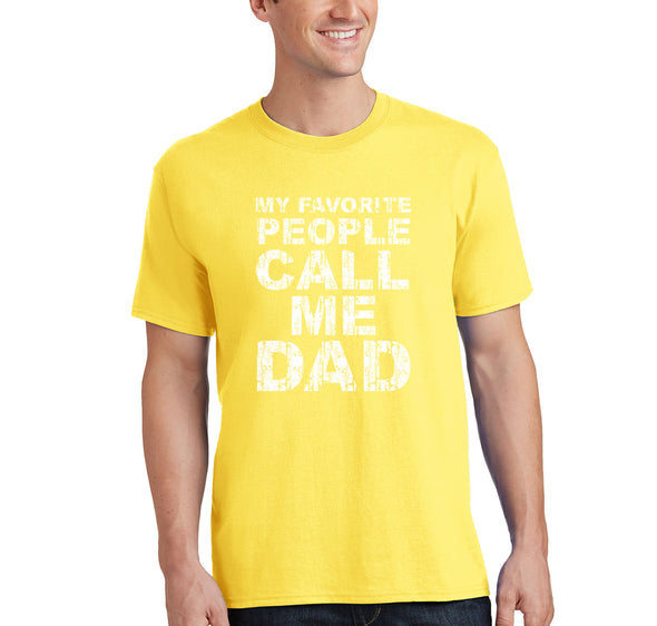 Free Shipping Men's My Favorite People Call Me Dad Father's Day Crewneck Short Sleeve T-Shirt  Birthday Gift Husband Grandpa Grandfather Tee