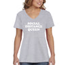 XtraFly Apparel Women's Social Distance Queen Quarantine Social Distancing V-neck T-shirt