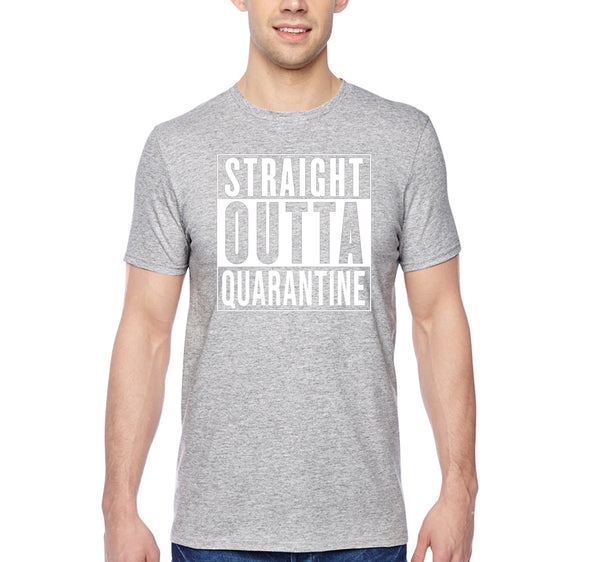 XtraFly Apparel Men's Tee Straight Outta Quarantine Social Distancing Expert Distance Crewneck T-shirt