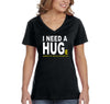 XtraFly Apparel Women's Need Hug Huge Quarantine Social Distancing Distance V-neck T-shirt