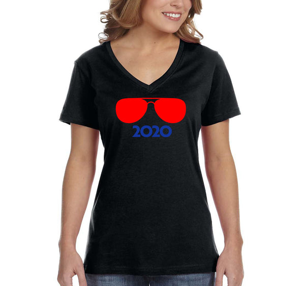 JOE BIDEN Sunglasses Election 2020 VOTE President Rally Democrat Political Women V-Neck