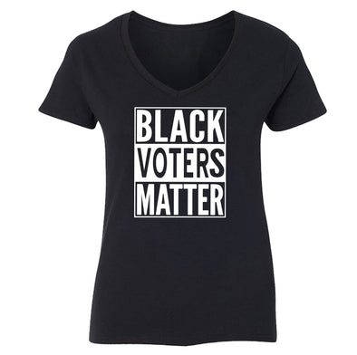 XtraFly Apparel Women's Black Voters Matter BLM Lives America V-Neck Short Sleeve T-Shirt