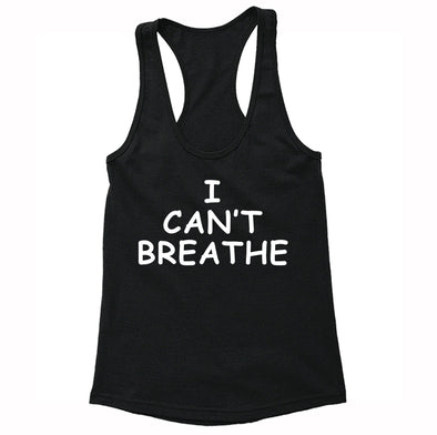 XtraFly Apparel Women's I Can't Breathe Black Lives Matter BLM America Racer-Back Tank-Top