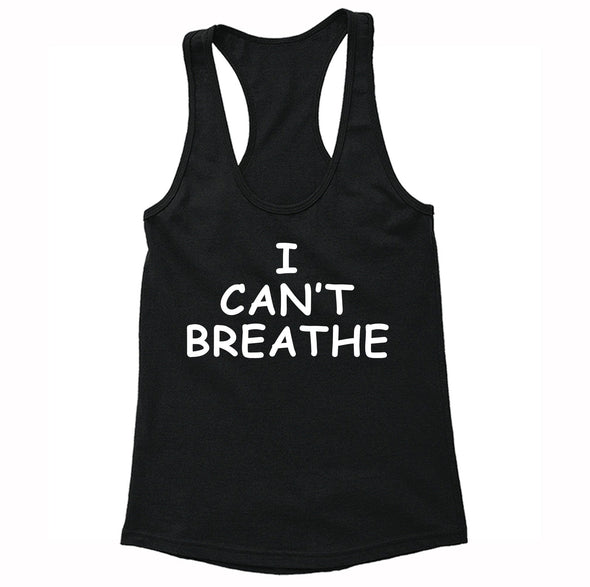 XtraFly Apparel Women's I Can't Breathe Black Lives Matter BLM America Racer-Back Tank-Top