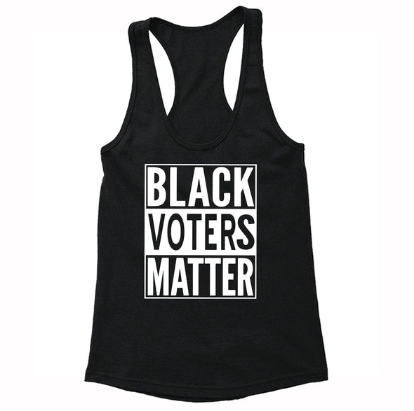 XtraFly Apparel Women's Black Voters Matter BLM Lives America Racer-Back Tank-Top