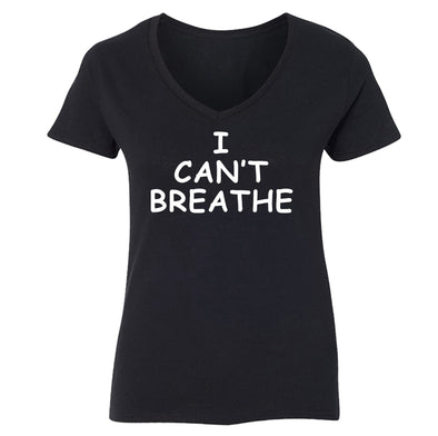 XtraFly Apparel Women's I Can't Breathe Black Lives Matter BLM America V-Neck Short Sleeve T-Shirt