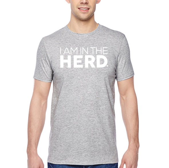 XtraFly Apparel Men&#39;s Tee I Am in the Herd Vaccinated Vaxx Science Crewneck T-shirt