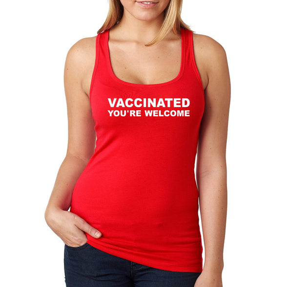 XtraFly Apparel Women&#39;s Vaccinated You&#39;re Welcome Vaxx Science Racerback