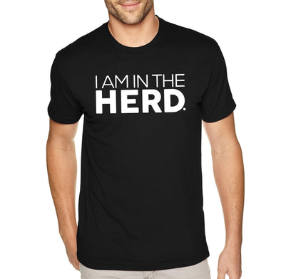 XtraFly Apparel Men&#39;s Tee I Am in the Herd Vaccinated Vaxx Science Crewneck T-shirt