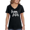 XtraFly Apparel Women&#39;s Team Jesus Fish Christ Bible God Religious Cross Crucifix Faith Christian Catholic Church V-neck T-shirt