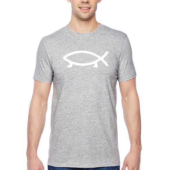 XtraFly Apparel Men&#39;s Tee Anthropology Walking Fish Darwin Evolution Theory Atheist Science Agnostic Heretic Heathen Crewneck T-shirt