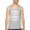 XtraFly Apparel Men&#39;s Know Jesus Peace Faith Religious Christ God Christian Catholic Protestant Church Cross Bible Tanktop