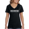 XtraFly Apparel Women&#39;s Vaccinated You&#39;re Welcome Vaxx Science V-neck T-shirt