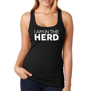 XtraFly Apparel Women&#39;s I Am in the Herd Vaccinated Vaxx Science Racerback