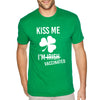 XtraFly Apparel Men&#39;s Tee Kiss Me I&#39;m Vaccinated Irish St. Patrick&#39;s Day Saint Paddy Drunk Lucky Clover Shamrock Crewneck T-shirt