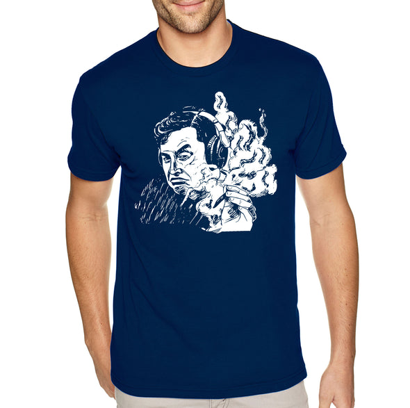 XtraFly Apparel Men&#39;s Tee Elon Musk Blunt 420 Aerospace Engineer Nerd Geek Rocket Space Ship Force Mars Moon Alien Science Crewneck T-shirt