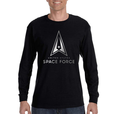 XtraFly Apparel Men&#39;s US Space Force Guardian Astronaut Military Army Navy Galaxy Rocket Mars Moon Alien UFO Science Long Sleeve T-Shirt
