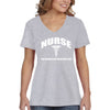 XtraFly Apparel Women&#39;s Nurse RN Essential Health Care Worker Vaccine Hospital Hero Medical Medicine V-neck T-shirt