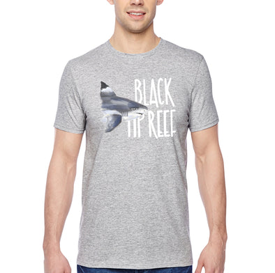 XtraFly Apparel Men&#39;s Tee Black Tip Reef Shark Swimming Fish Fishing Ocean Sea Fisherman Diving Boating Saltwater Beach Crewneck T-shirt
