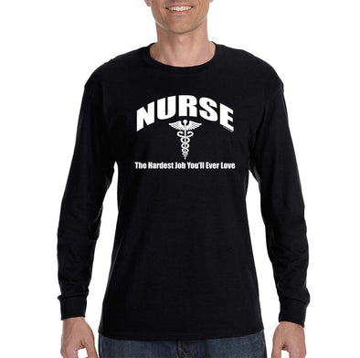 XtraFly Apparel Men&#39;s Nurse RN Essential Health Care Worker Vaccine Hospital Hero Medical Medicine Long Sleeve T-Shirt