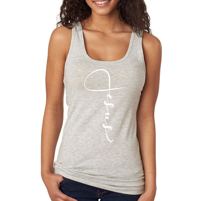 XtraFly Apparel Women&#39;s Jesus Christ God Cross Crucifix Religious Faith Christian Catholic Protestant Church Bible Racerback